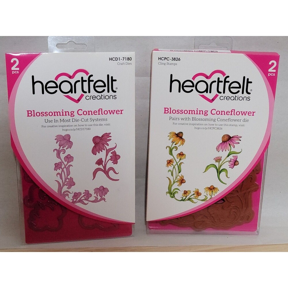 Heartfelt Creations Blossoming Cornflower Craft Dies Cling Stamps Scrapbook